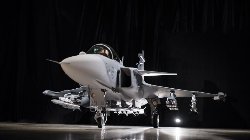 JAS-39E Gripen, fighter aircraft, Swedish Air Force (horizontal)