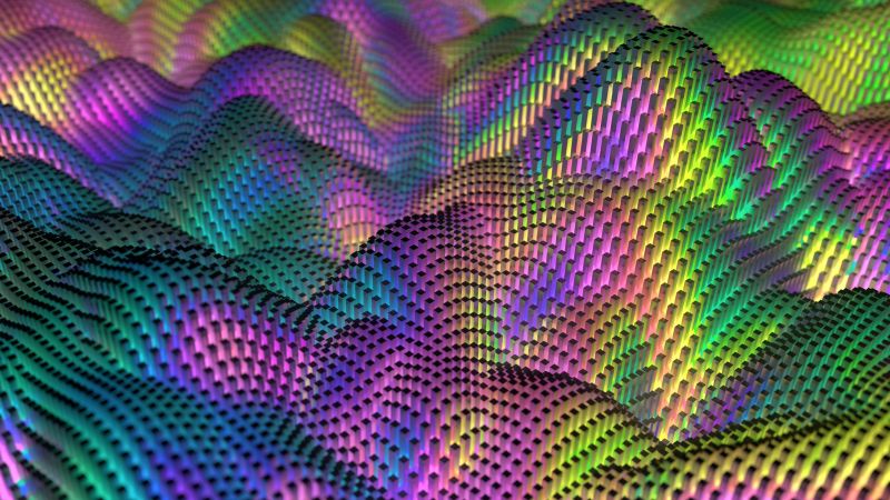 Rainbow Hills, colorful, 4k, 5k, mountains, iphone wallpaper, android wallpaper, abstract (horizontal)