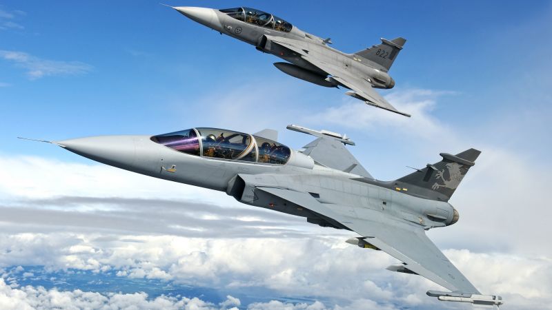 Saab JAS 39 Gripen, fighter aircraft, Swedish Air Force (horizontal)