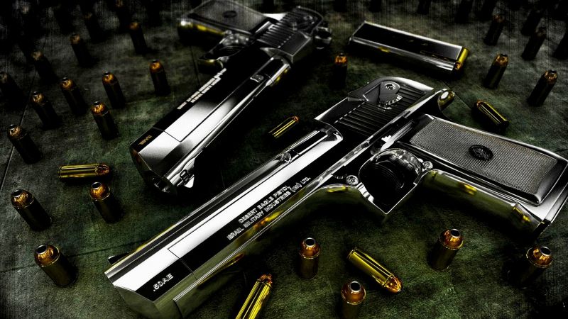 Desert Eagle, pistol, bullets (horizontal)