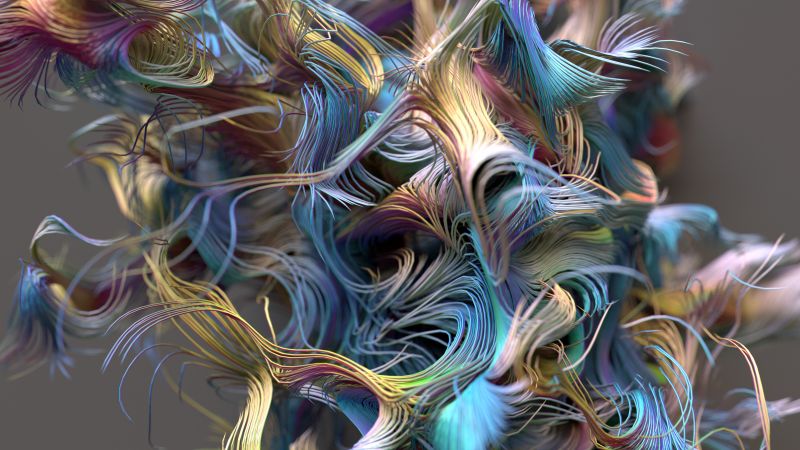 abstract, iPhone wallpaper, 4k, 5k, lines, 3D (horizontal)
