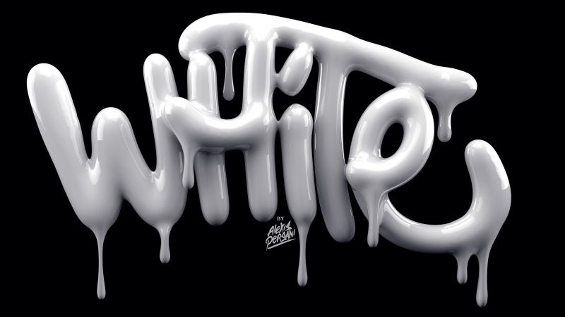 typography, 5k, 4k wallpaper, font, abstract, white, shape, 3D (horizontal)