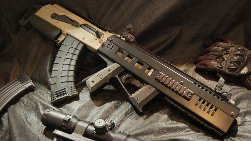 CBRPS Bullpup Saiga 12, shotgun, custom (horizontal)