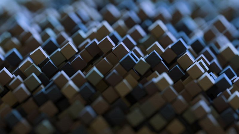 3D, 4k, abstract, cubes (horizontal)