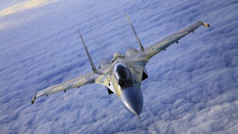 Su-35S, Sukhoi, Super Flanker, air superiority fighter, Russian Air Force (horizontal)