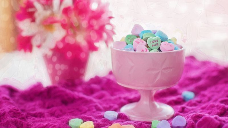 love image, 4k, candy (horizontal)