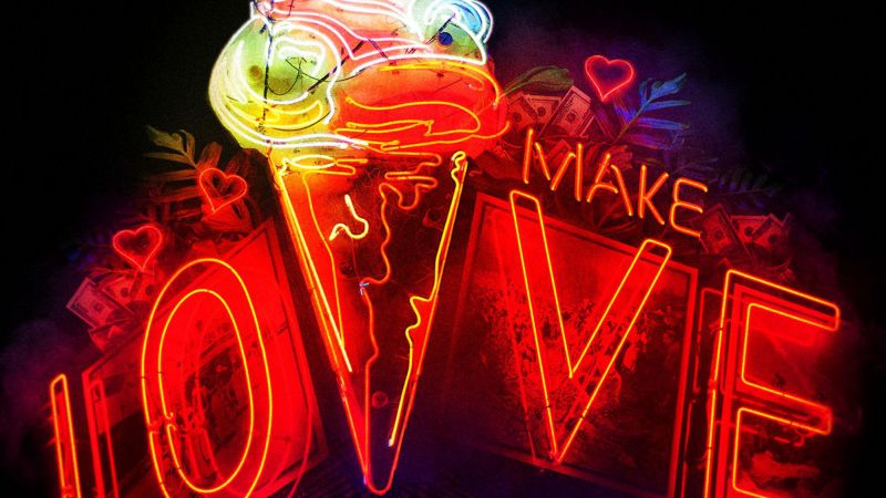 love image, ice cream, 4k (horizontal)