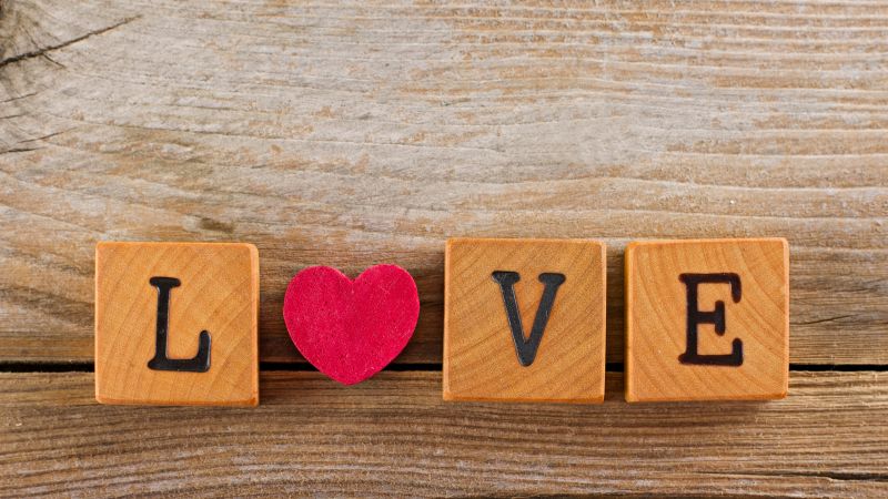 love image, heart, 4k (horizontal)