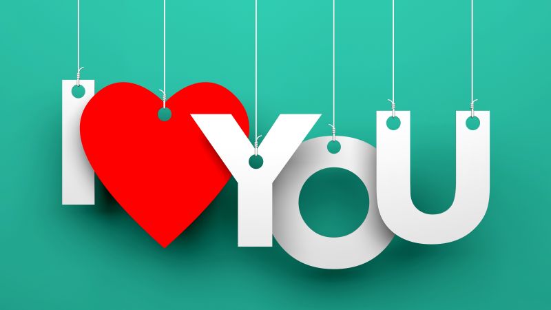 love image, heart, 5k (horizontal)