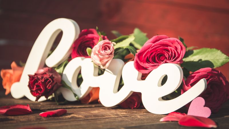 love image, heart, 5k (horizontal)