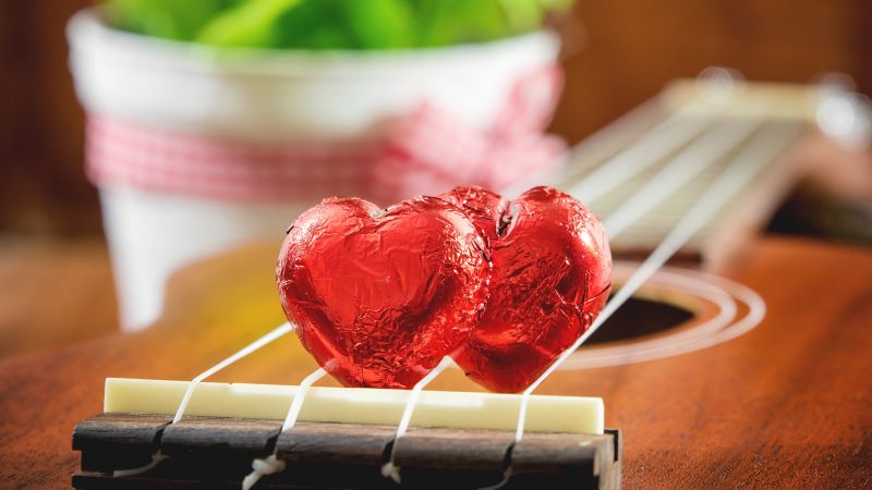 love image, heart, 5k (horizontal)