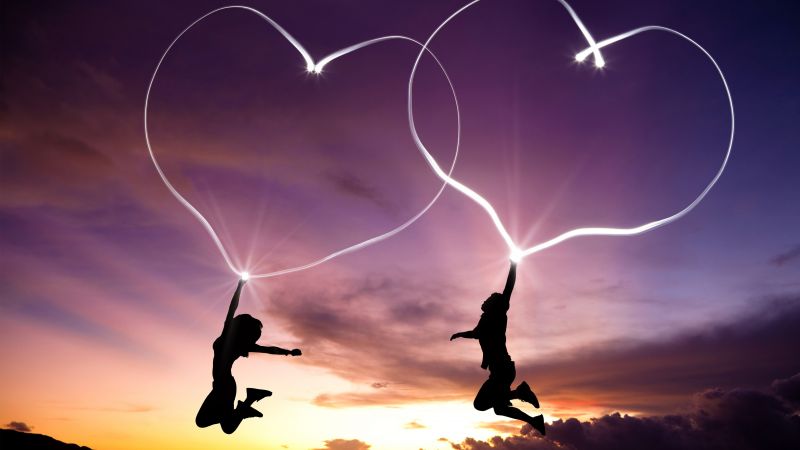 love image, heart, 4k (horizontal)
