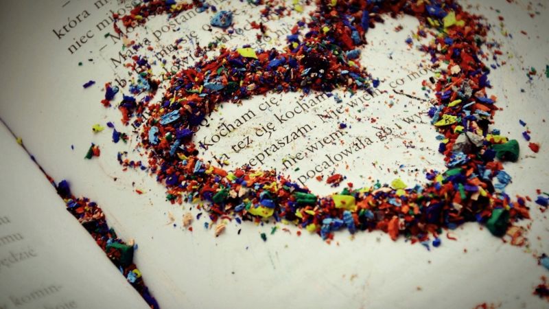 love image, heart, HD, book (horizontal)