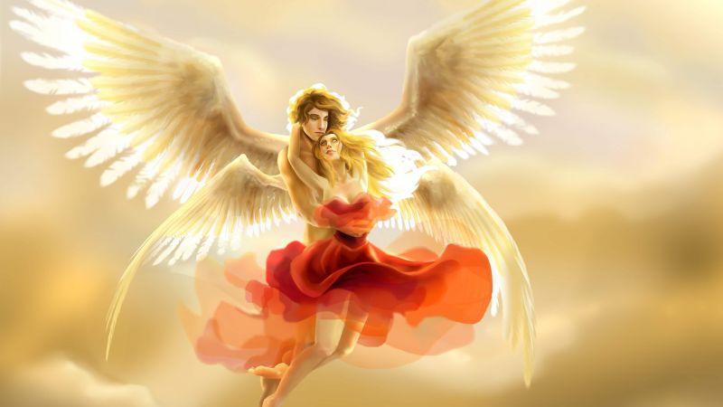 love image, heart, 5k, angel (horizontal)