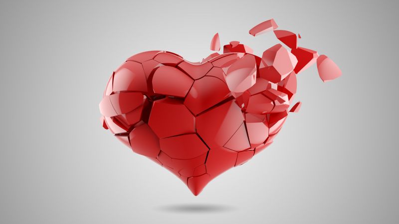 love image, heart, 5k (horizontal)