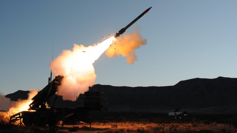 MIM-104, Patriot, SAM, missile system, Raytheon, MIM-104F, PAC-3, USA Army, missile firing (horizontal)