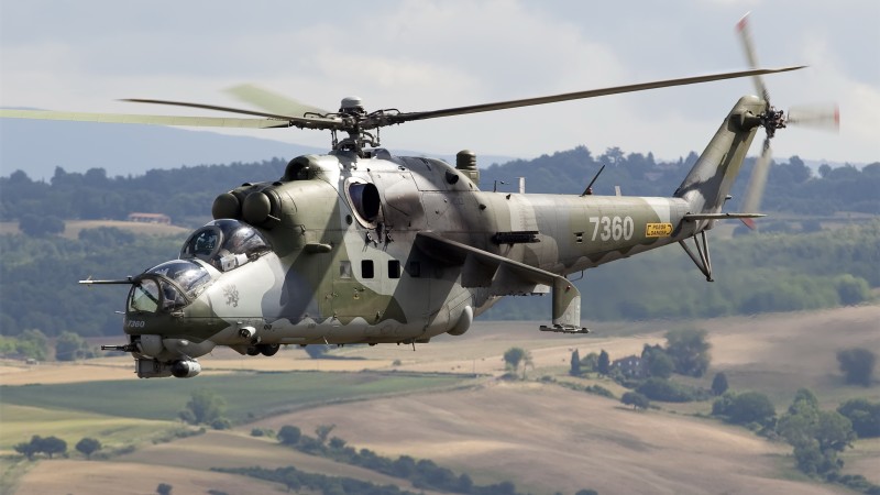 Mi-24PN, Mil, Hind, attack helicopter, Crocodile, flying tank, Russian Air Force (horizontal)