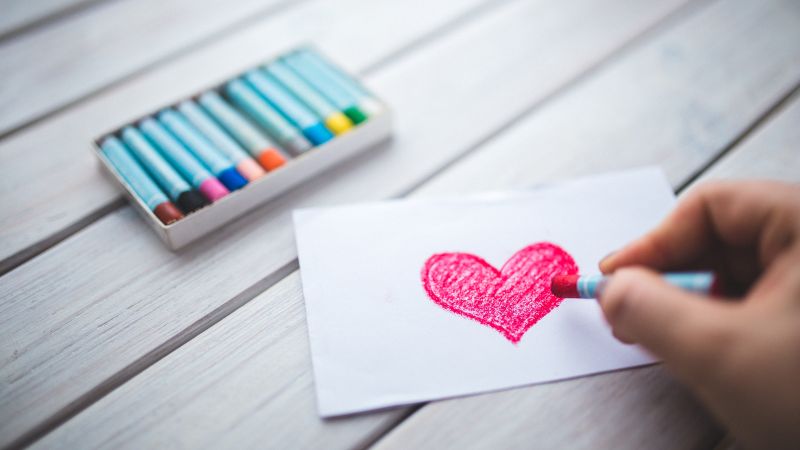 love image, heart, 5k (horizontal)