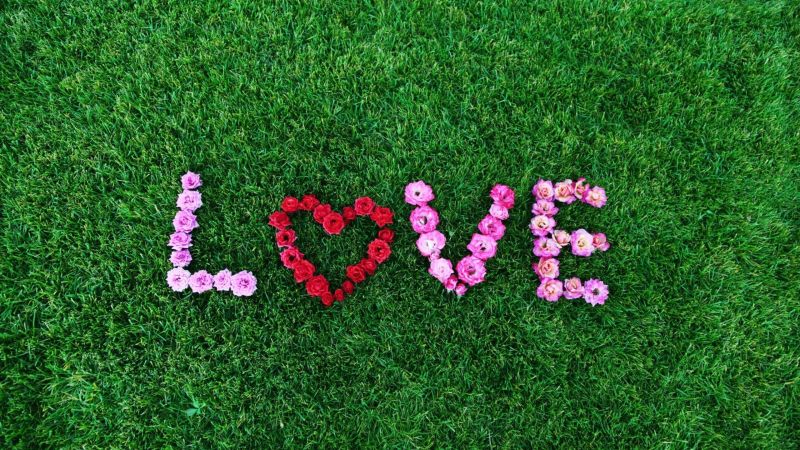 love image, heart, 4k (horizontal)