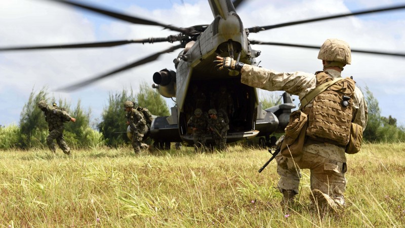 soldier, landing, troops, helicopter, landing force (horizontal)