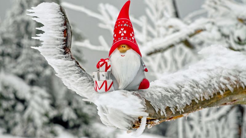 Christmas, New Year, Santa, winter, 4k (horizontal)