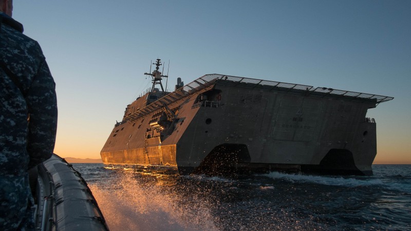 USS Coronado, LCS-4, Independence-class, littoral, combat ship, trimaran, U.S. Navy, sea (horizontal)