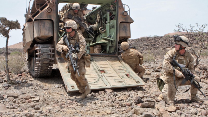 AAV, U.S. Marine, amtrack, assault amphibious vehicle, LVTP-7, U.S. Army (horizontal)