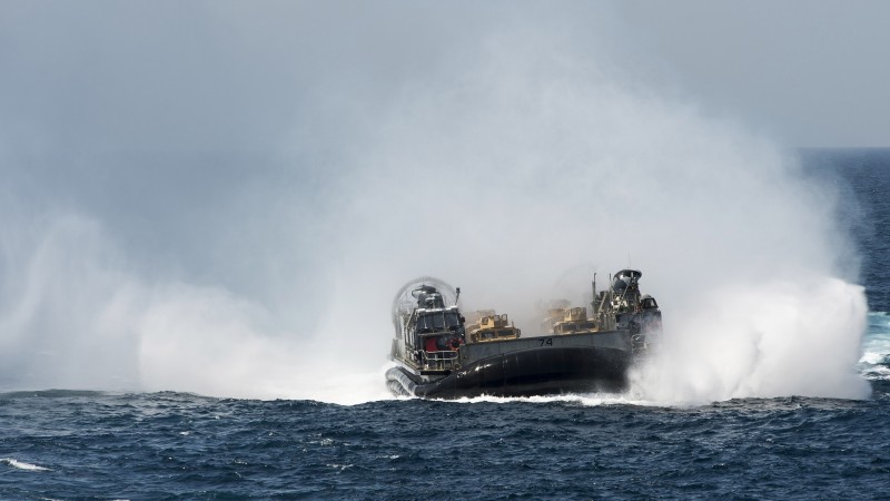 hovercraft, LCAC, Assault Craft Unit, U.S. Navy, LCAC 1, sea, training (horizontal)