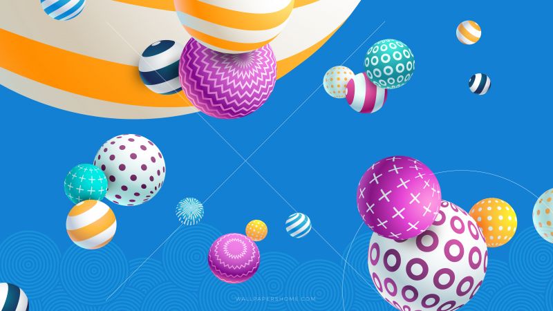 abstract, balls, colorful, modern, 4k, 5k, 8k (horizontal)
