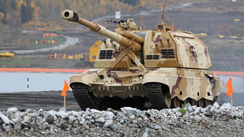 Msta-S, howitzer, 2S19, artillery, Russian Army (horizontal)