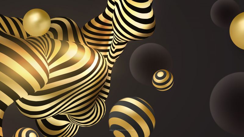 abstract, 3D, colorful, pearls, 8k (horizontal)
