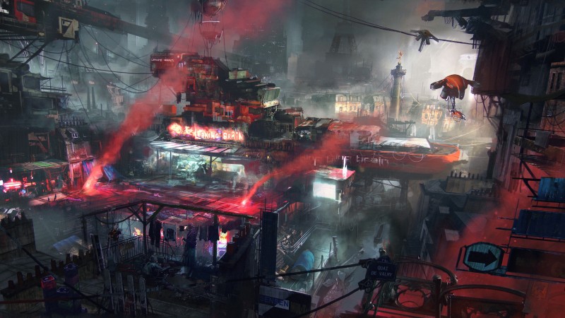 Remember Me, 5k, 4k wallpaper, game, sci-fi, future, city, red, smoke, ship, art, screenshot, 4k, 5k, xbox, ps3, 4k, 5k, PC, 2015 (horizontal)