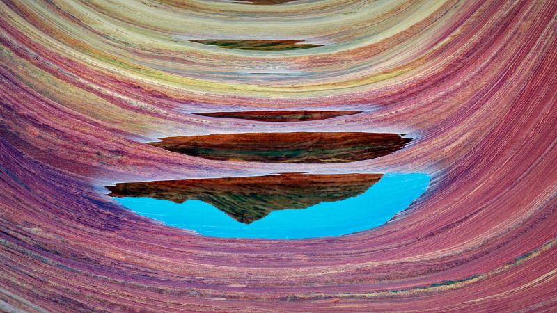 water, sand, abstract, 5K (horizontal)