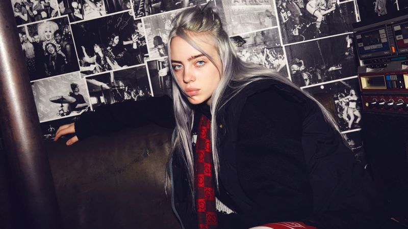 Billie Eilish, singer, blonde, 4K (horizontal)