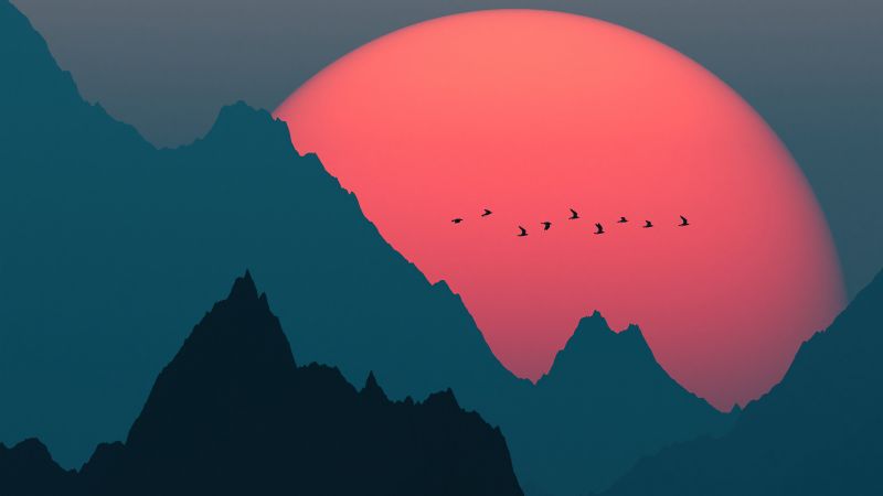sunset, dark, 4K (horizontal)