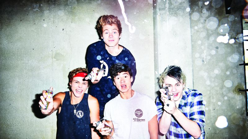 5 Seconds of Summer, Top music artist and bands, Luke Hemmings, Michael Clifford, Calum Hood, Ashton Irwin, punk, rock (horizontal)
