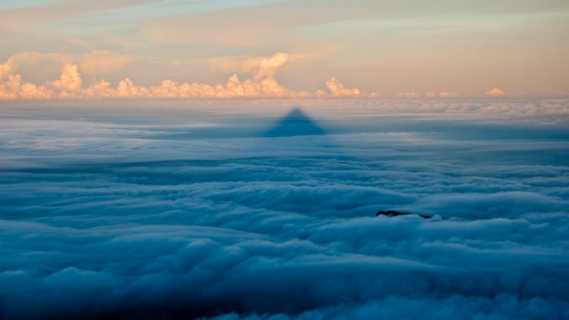 Clouds, 5k, 4k wallpaper, sky, sunset (horizontal)
