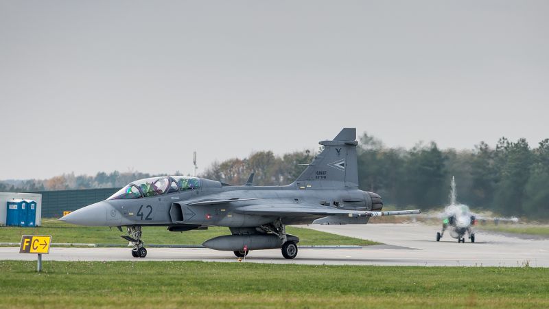 JAS 39D Gripen, fighter, Swedish army (horizontal)