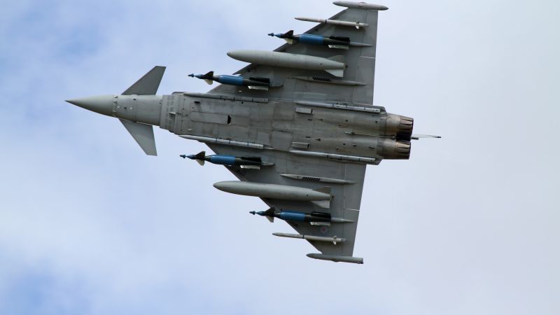 Eurofighter Typhoon, attack, aircraft, fighter, Royal Air Force, German Air Force, Italian Air Force, Spanish Air Force (horizontal)