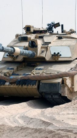 Challenger 2, FV4034, MBT, tank, British Army, United Kingdom, armoured, desert (vertical)