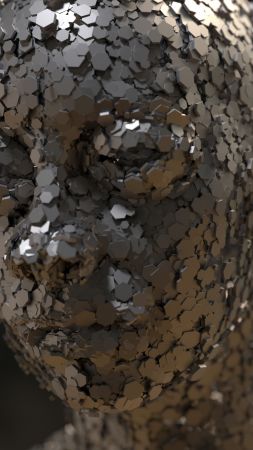 abstract, HD, 4k wallpaper, face, shape, 3D (vertical)