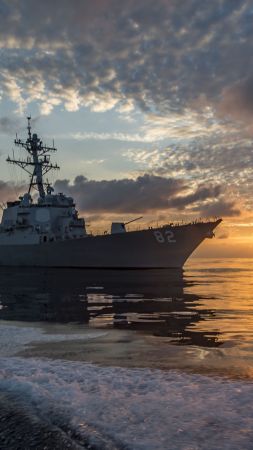 USS Lassen (DDG-82), Arleigh Burke-class, guided missile destroyer, USA Navy (vertical)