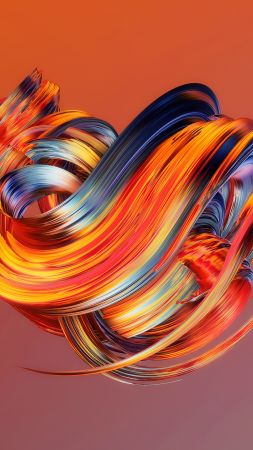 HD, abstract, Paintwaves, orange (vertical)