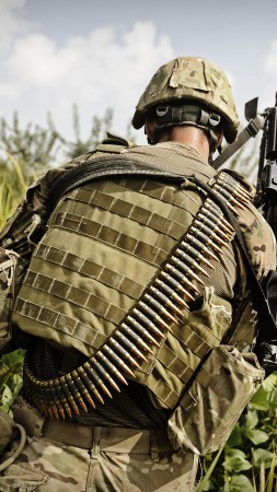 MK-48, soldier, mod.0, Mark 48, 7.62×51mm NATO, machine gun, gunner, ammunition belt, greens (vertical)