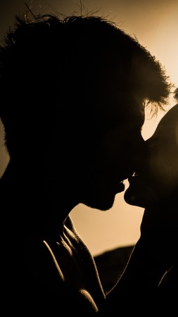 love image, kiss, 4k (vertical)