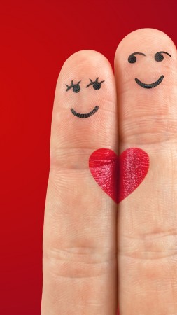 love image, heart, 4k, fingers (vertical)