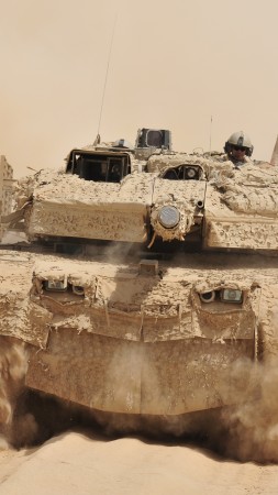 Leopard 2A5, armoured, main battle tank, MBT, tank, Bundeswehr, sand (vertical)