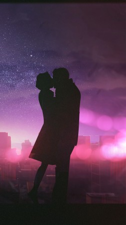 love image, kiss, 4k (vertical)