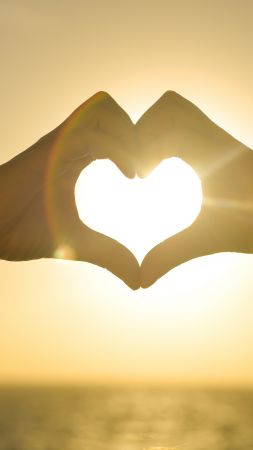 love image, heart, hands, 8k (vertical)