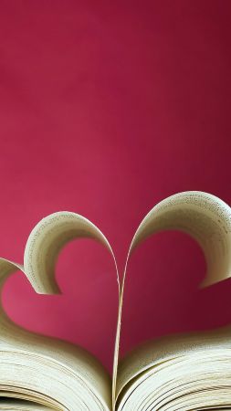 love image, heart, book, 5k (vertical)